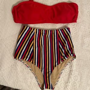 High waisted pin up style, American apparel swim XS